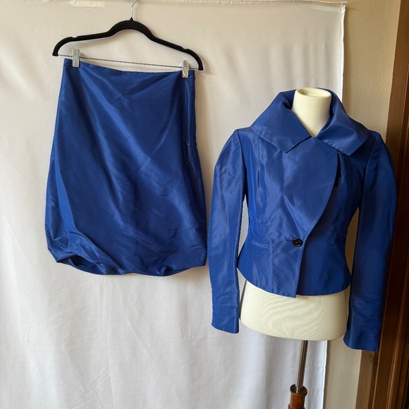 PAUW AMSTERDAM SILK BLAZER SKIRT SET LINED 1 US 6 ELEGANT WEDDING GUEST GLAMOUR - Picture 3 of 12